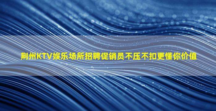 荆州KTV娱乐场所招聘促销员不压不扣更懂你价值
